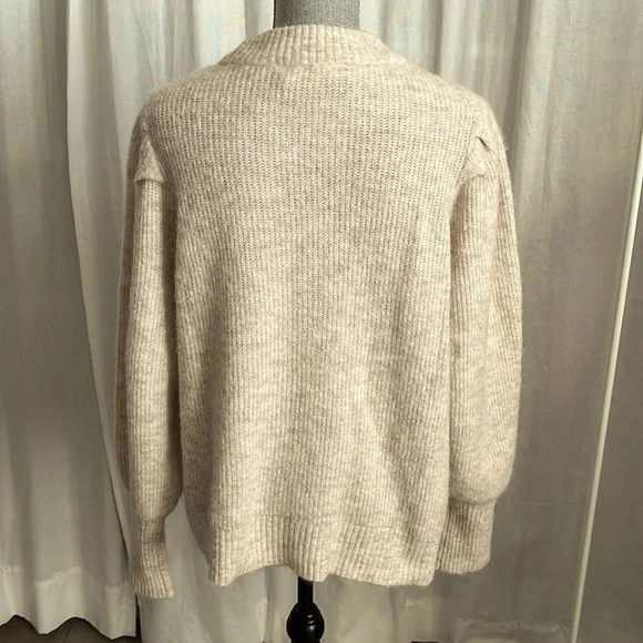 SELECTED FEMME Alpaca Wool Blend Sweater Puff Sleeve, Size XL - Picture 4 of 11